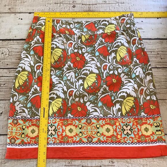 Cato Woman Multicolored Floral Linen Rayon Blend A-line Skirt Side Zip Size 16W - Picture 7 of 16